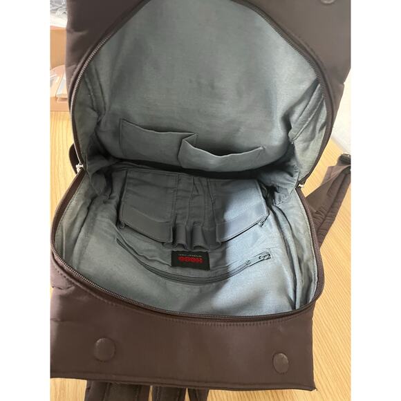 HOBO International Women's Nylon Backpack Brown Zipper & Magnetic Openings - Picture 7 of 16